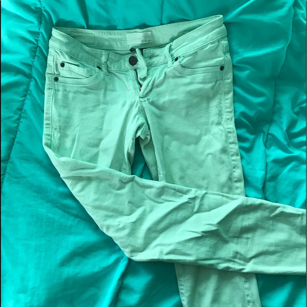 Mint colour Garage jeans